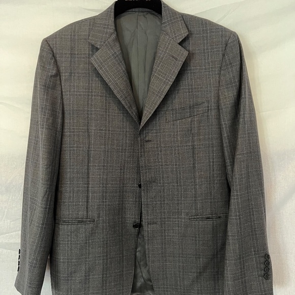 Canali - 100% Wool Two Button Blazer In Grey & Blue Size US38R/EU48R - 80% OFF! - Picture 4 of 9